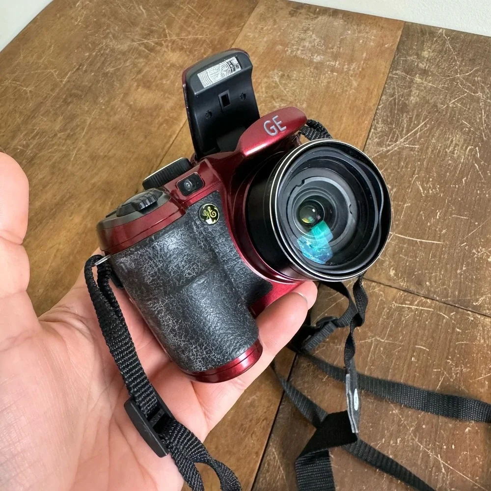 GE X5‎ Power Pro Series 14.1 MP Digital Camera with 15X Optical Zoom Red WORKS